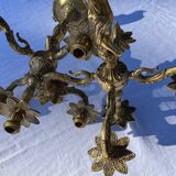 Pair of bronze cherub candlesticks 19th
