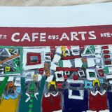 Michel Godjevac – Café des Arts (2008) Original painting signed and d