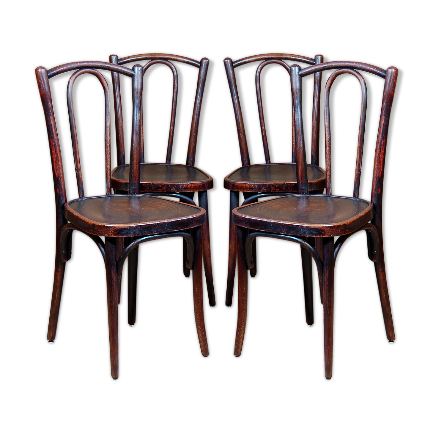Lot 4 chairs bistro Baumann and Buchon early 20th century