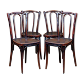 Lot 4 chaises bistrot Baumann et Buchon début XXe