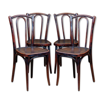Lot 4 chairs bistro Baumann and Buchon early 20th century