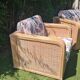 Fauteuils club design rotin