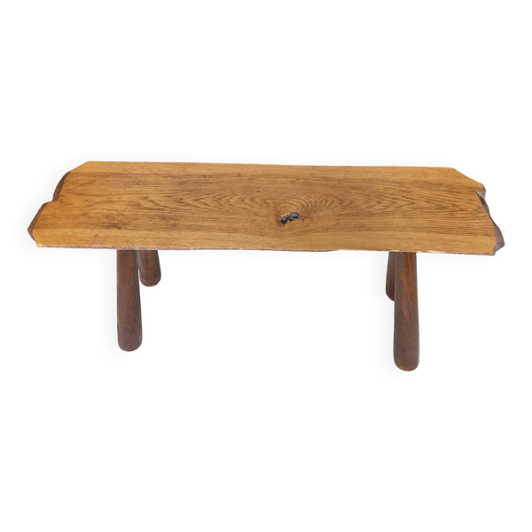 Banc de ferme brutaliste en bois massif