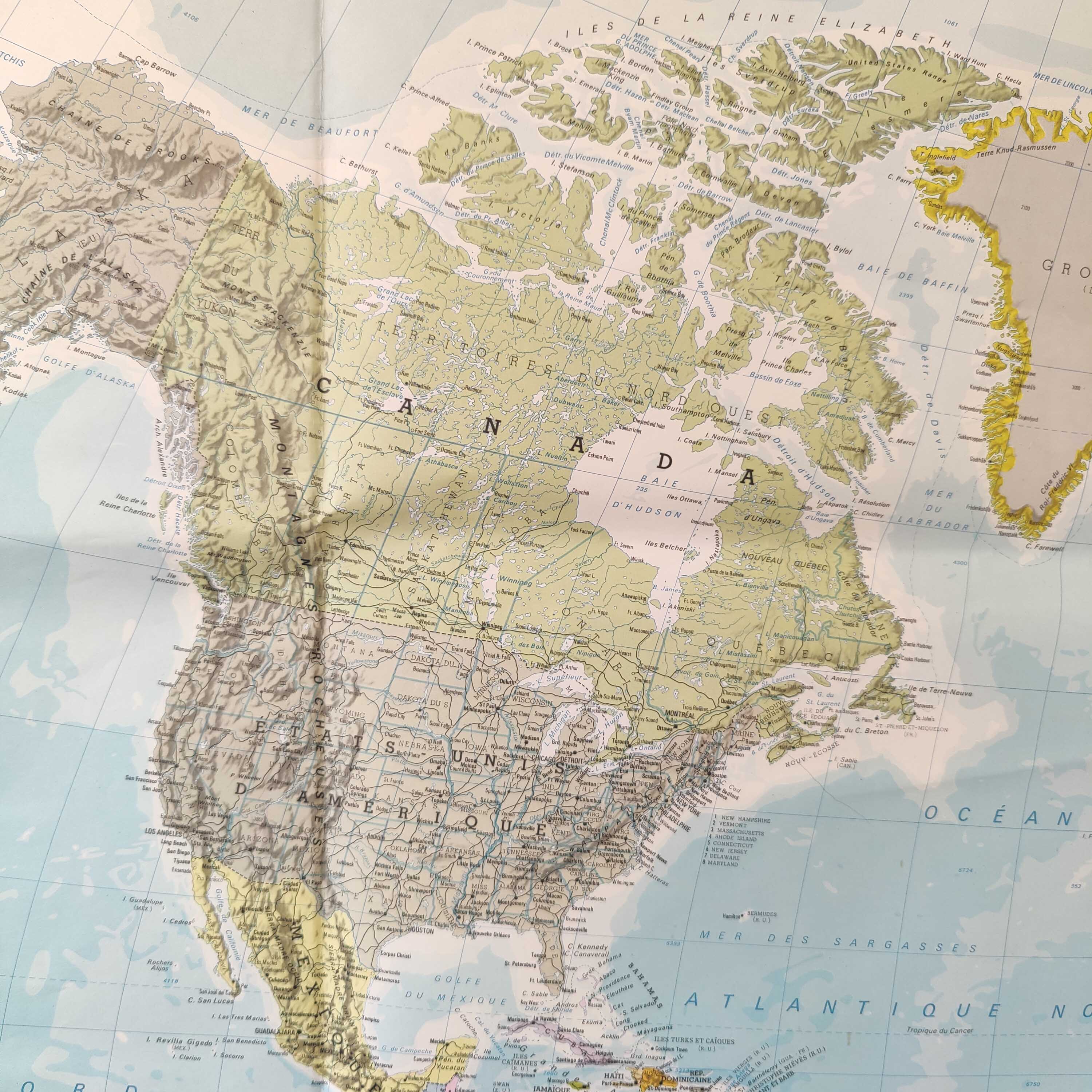 Map planisphere the vintage world 127x81cm 70s