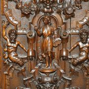 French walnut buffet sideboard, decorated, circa 1850.