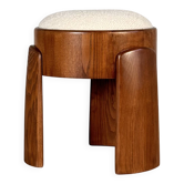 Tabouret en frêne et tissu bouclé Dedar Milano par Forme, Italie
