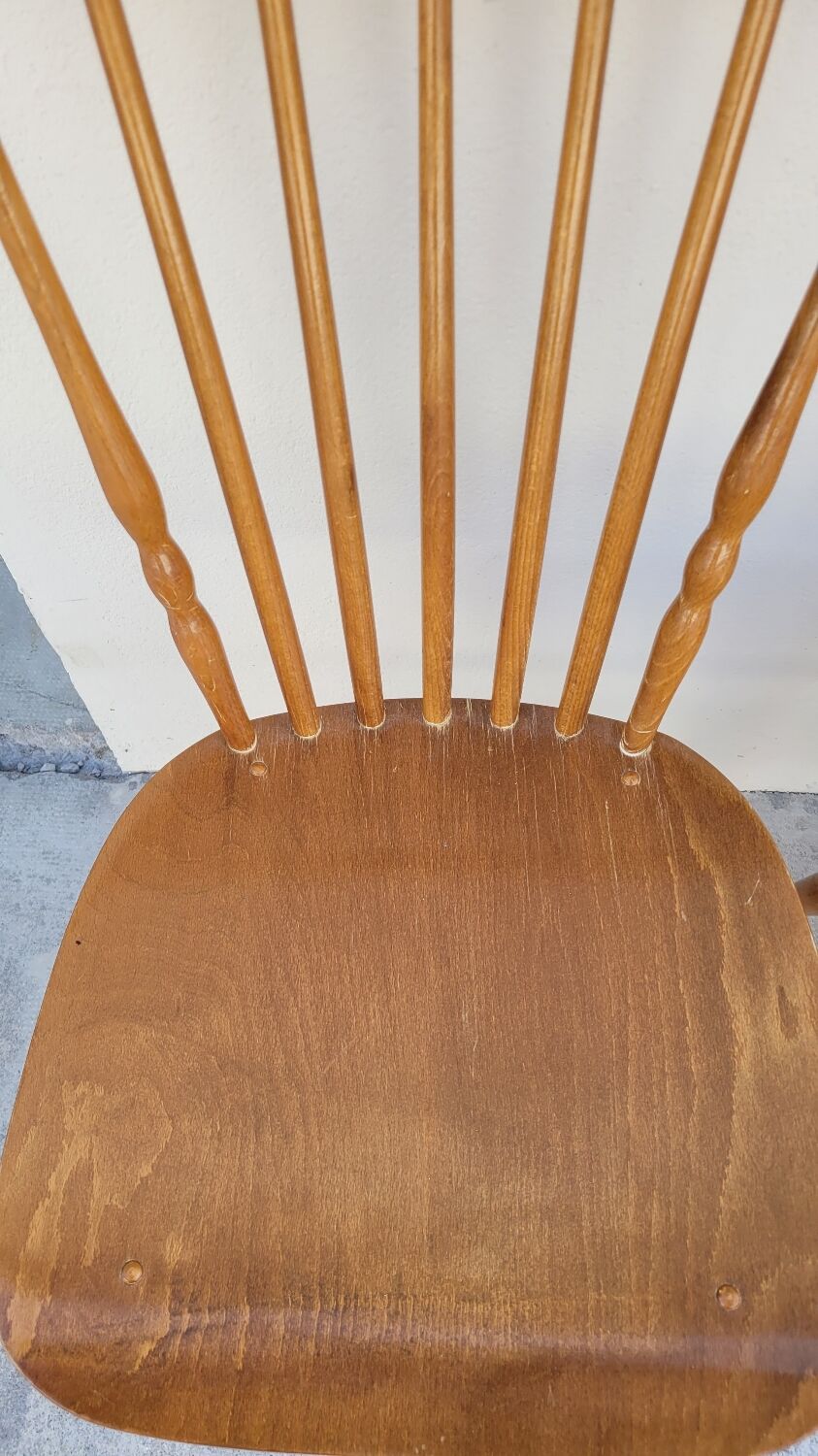 Series of 4 bistro chairs signed Baumann tacoma model 1950 vintage