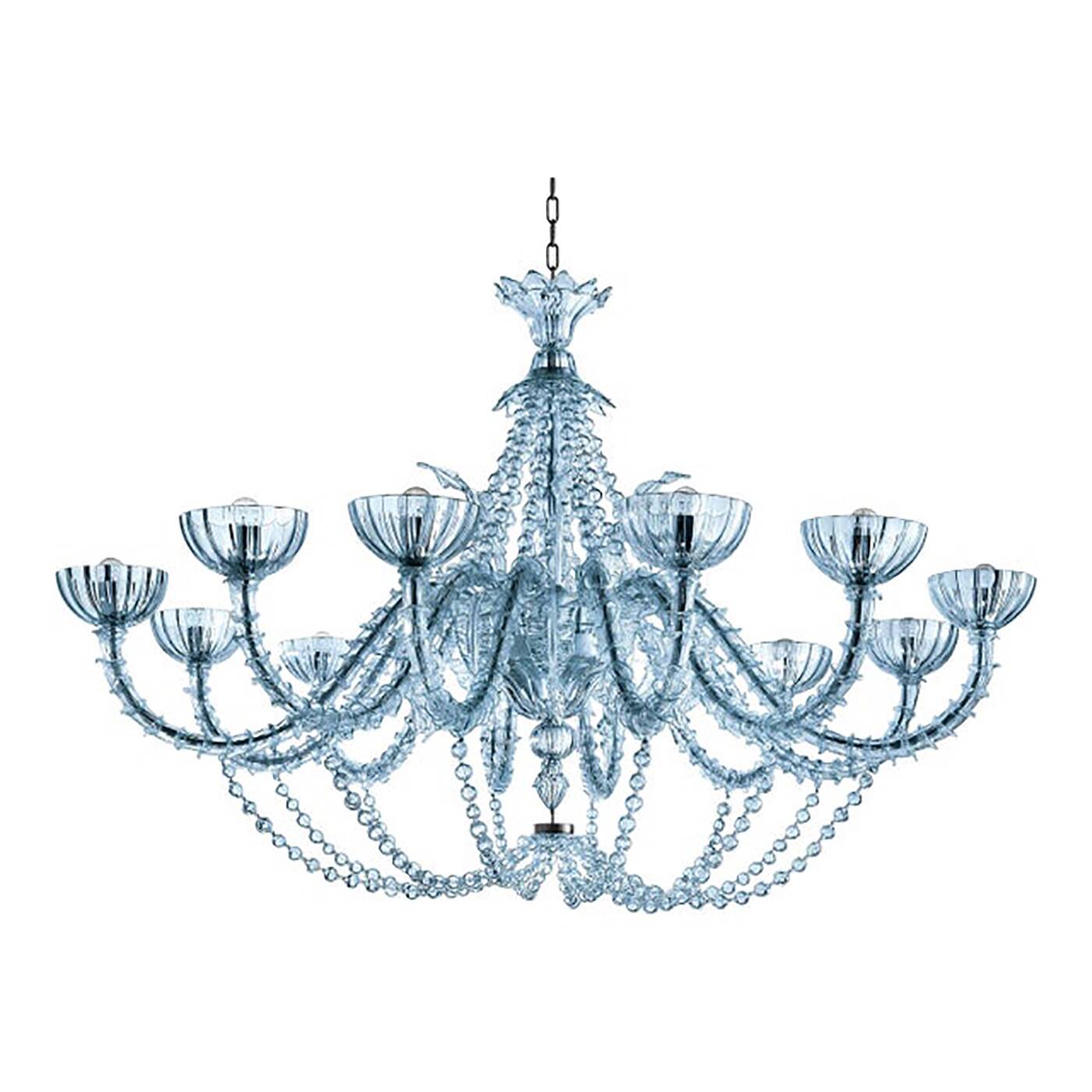 Venetian Cà Rezzonico Floral Gold Murano Style Glass Chandelier