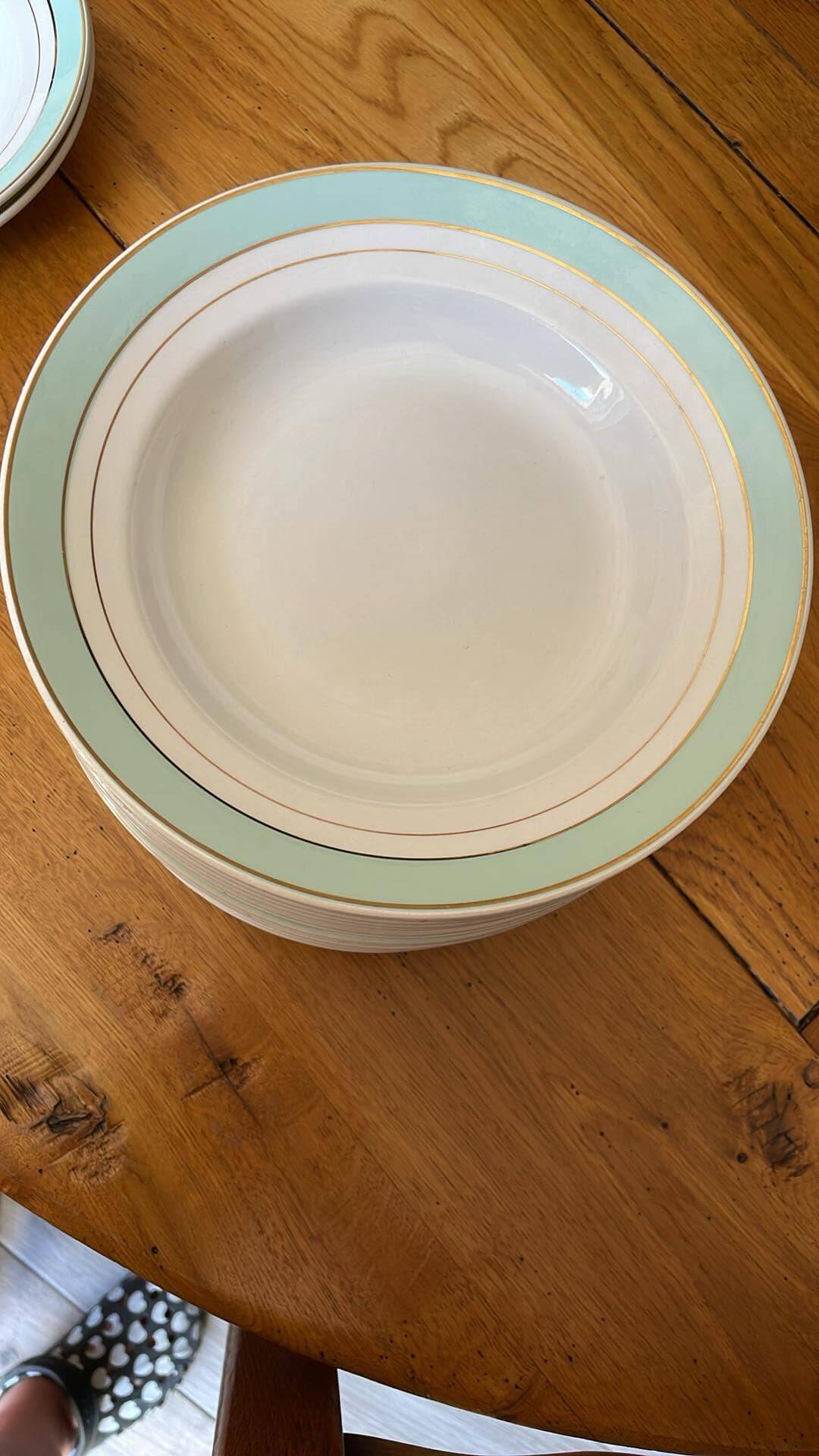 set of 20 KG Luneville soup plates, Epinay model