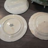 Set of 9 dishes and majolica asparagus plates from different manufactures