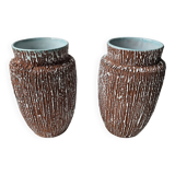 Pair of 1950s ceramic vases signed BFK A ART by Ernest d'Hossche