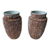 Pair of 1950s ceramic vases signed BFK A ART by Ernest d'Hossche