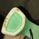 Pied de lampe en barbotine vert d’eau numéroté – annees 50