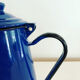Vintage blue and black enamel coffee pot