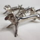 Six old animal knife holders in chrome metal