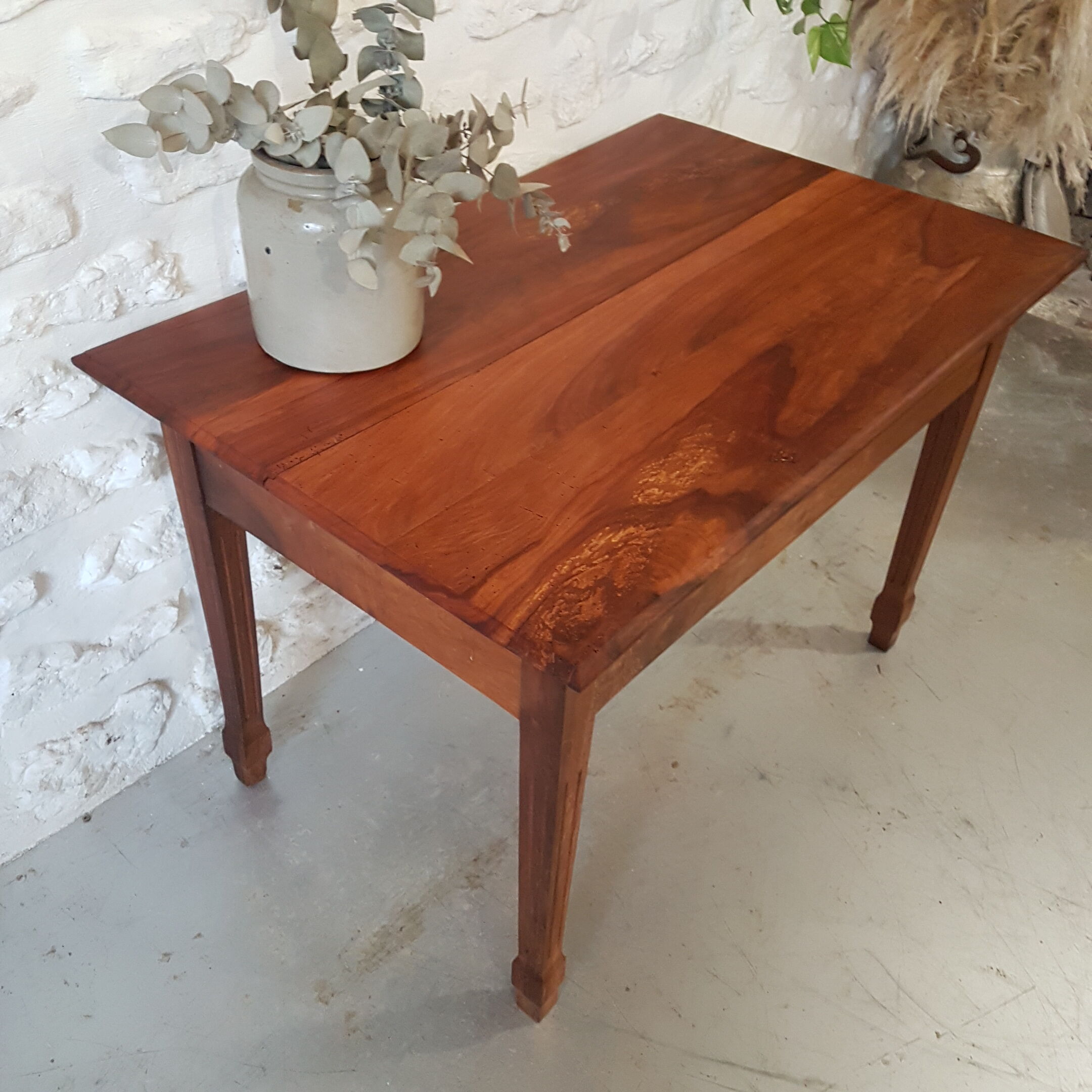 Walnut table with drawer