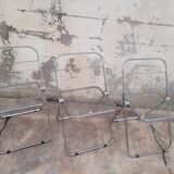 Series of 3 chairs model "plia" by Giancarlo Piretti by Castelli