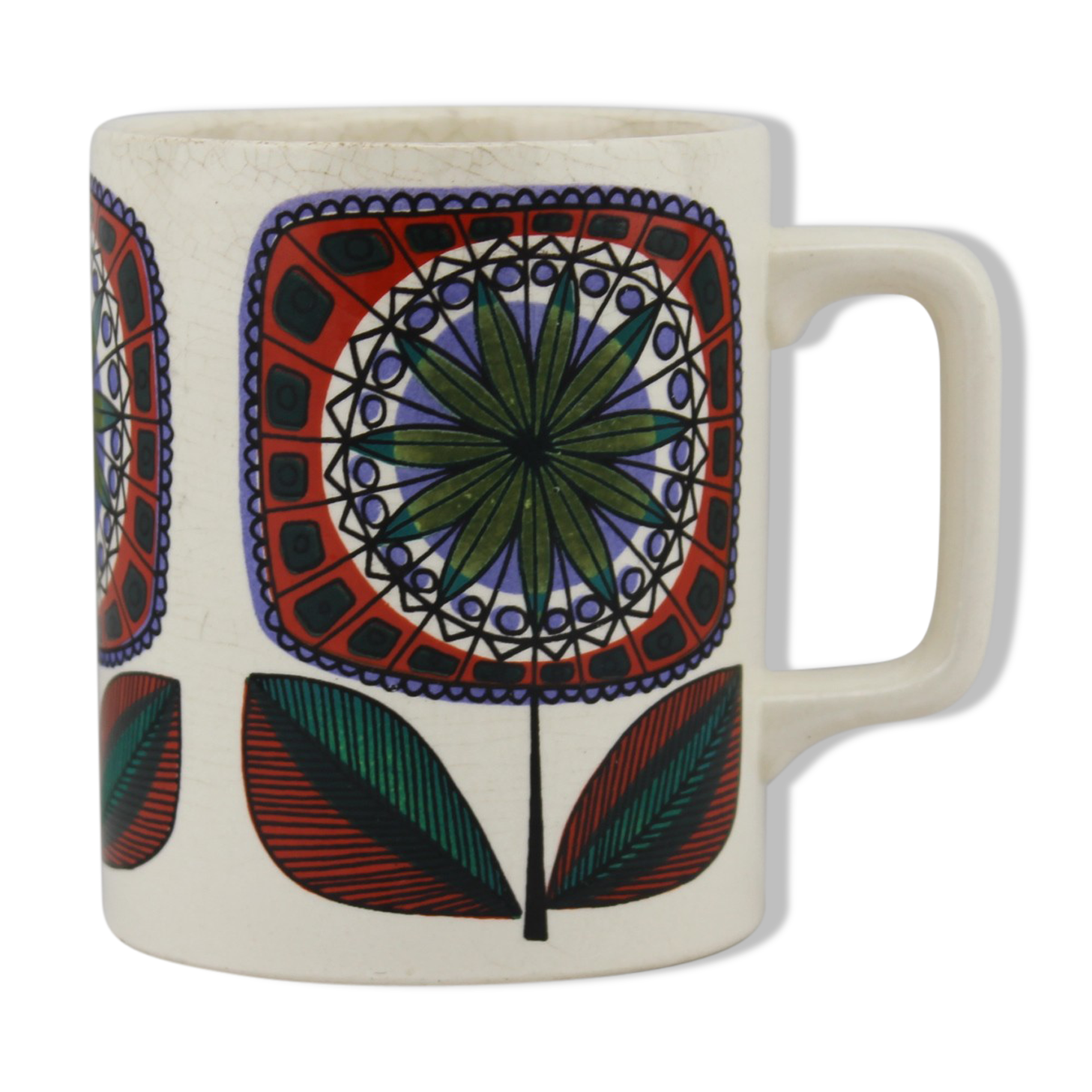 Mug ceramic, Western Germany flower pattern