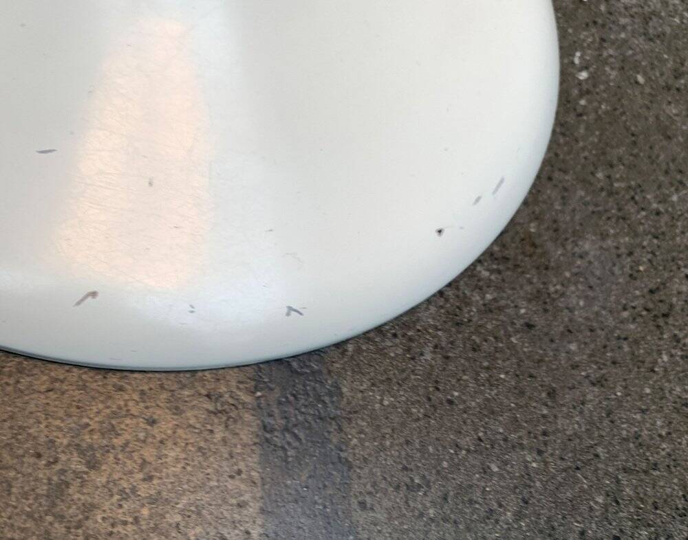 Minimalist glass and metal floor lamp from Switzerland, mid-century by E.R. Nele for Temde, 1960s.