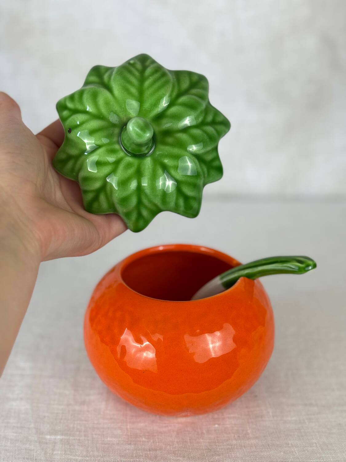 Saucière/ moutardier en barbotine tomate 🍅
