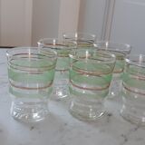 Set of 7 glasses light green granite years 50-60