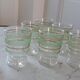 Lot de 7 verres granité vert clair années 50-60