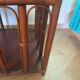 Retro side table - vinyl furniture - rattan and bamboo - 1980s