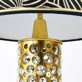 Rupert table lamp by Nikoll mid-century in brass tube and bubble glass, Austria, 1950s.