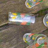 Vintage service to orangeade, carafe and its 6 glasses