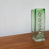 Brutalist glass block vase from the mid-century space age, 1960s