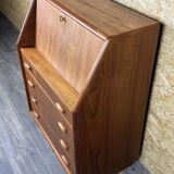 60s 70s teak secretary chest of drawers Danish Modern by Dyrlund Denmark