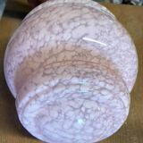 Art Deco globe pendant light, Clichy glass, pale pink, early 20th century.