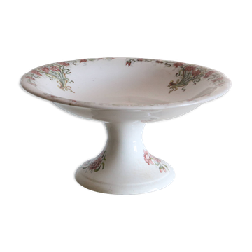 Antique dish, polychrome ironstone compote dish, “Guirlandes” model from the