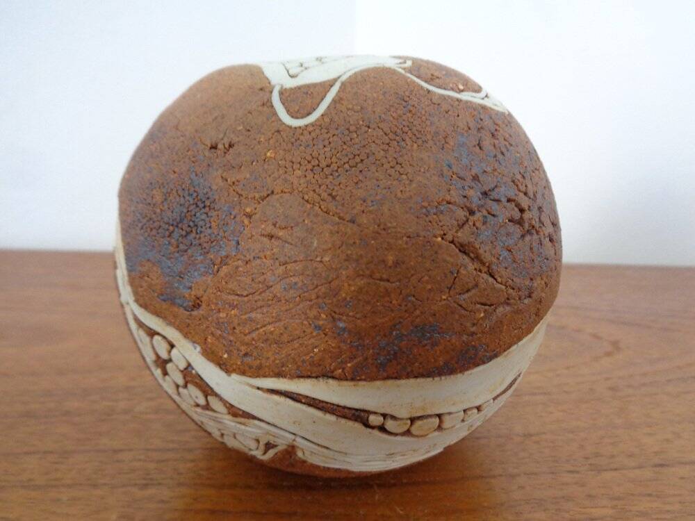 Danish Raku Studio Pottery Vase, 1960s