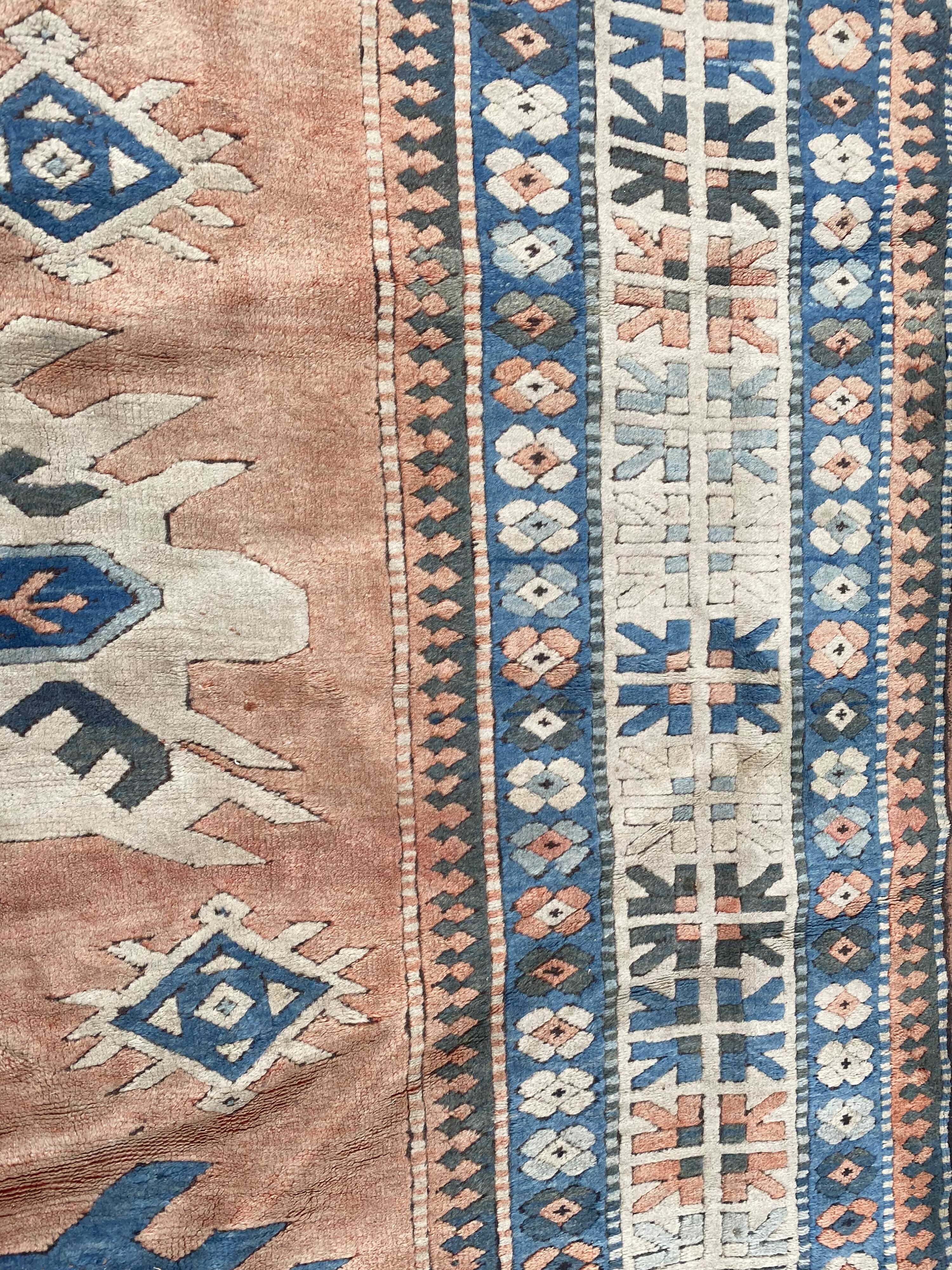 Vintage Turkish carpet Kars Anatolia handmade 224x324 cm