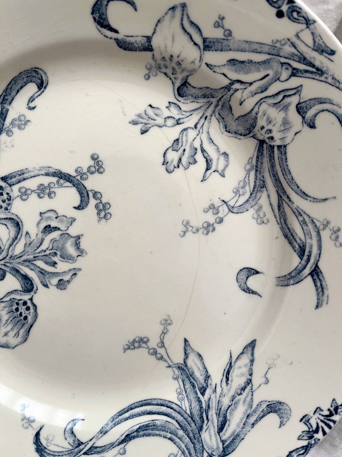 6 “Iris” Clairefontaine ironstone dessert plates