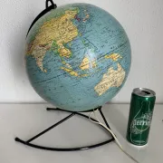 Vintage 1960 globe terrestrial world map Girard Barrère glass - 36 cm