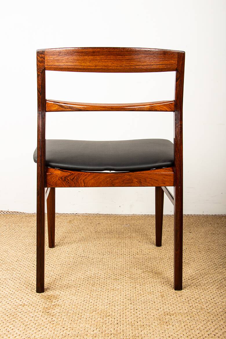 4 Danish chairs in rosewood and new leatherette by Henning Kjaernulf 1960.