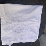 Pillowcase, white cotton cushion cover, embroidered with flowers with days, art deco