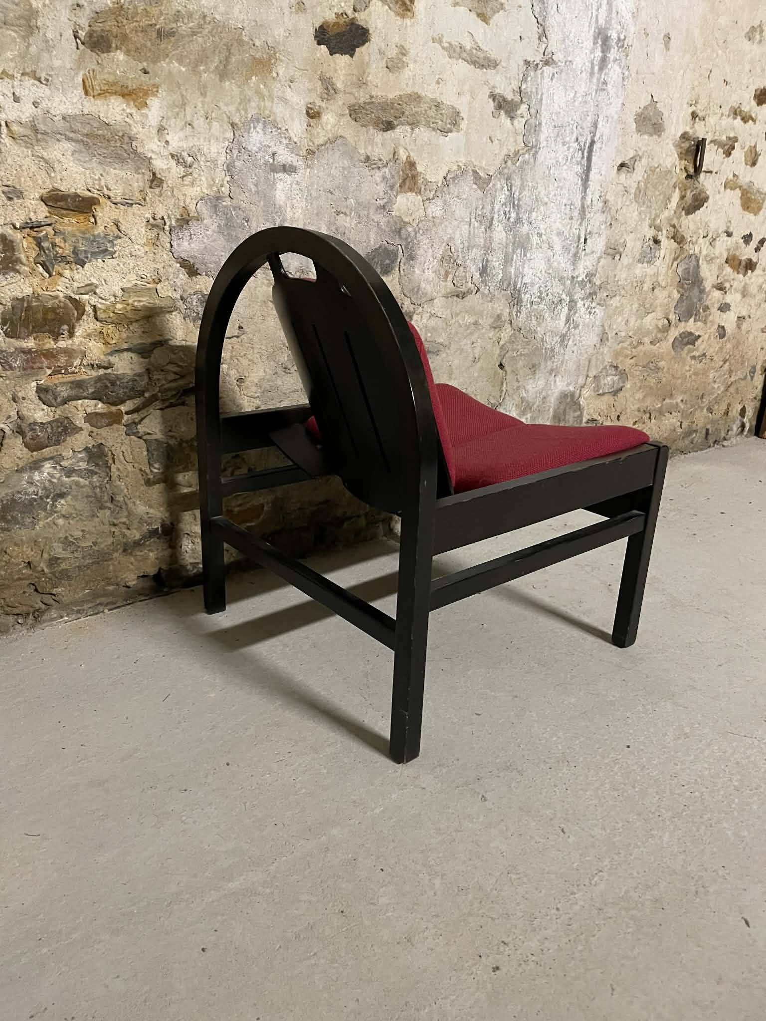 Fauteuil Baumann Argos vintage en bois noir
