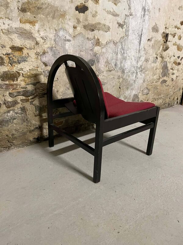 Fauteuil Baumann Argos vintage en bois noir