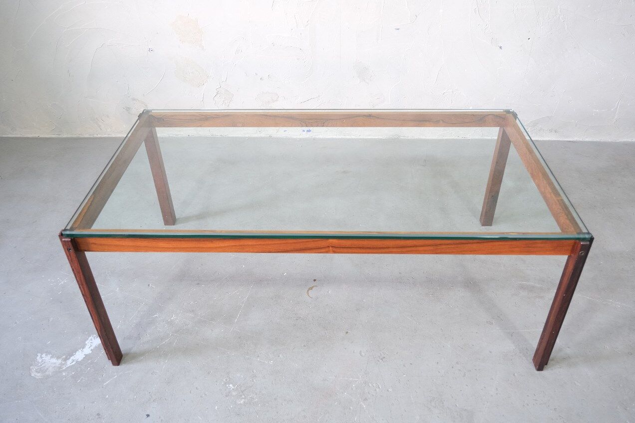 Danish Minimalist Rosewood Coffee Table, 1960s