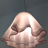 White Blown Glass Pendant Mod. Zenda by Luciano Vistosi, Italy