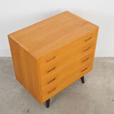 Ash chest of drawers, Danish design, 1970s, manufacture: Hundevad