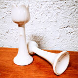 Pair of tulip candlesticks