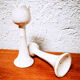 Pair of tulip candlesticks