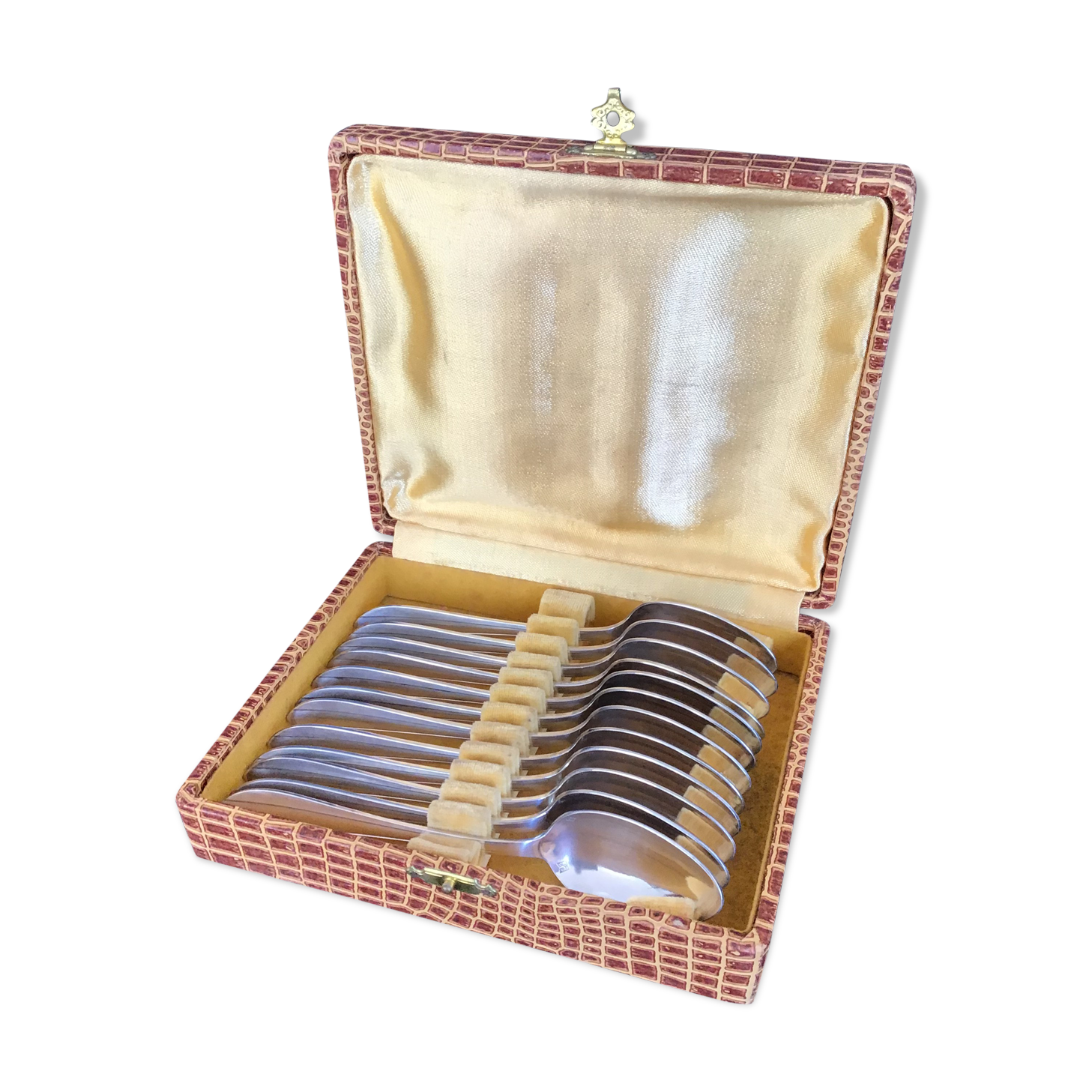 12 Liberty silver metal dessert spoons