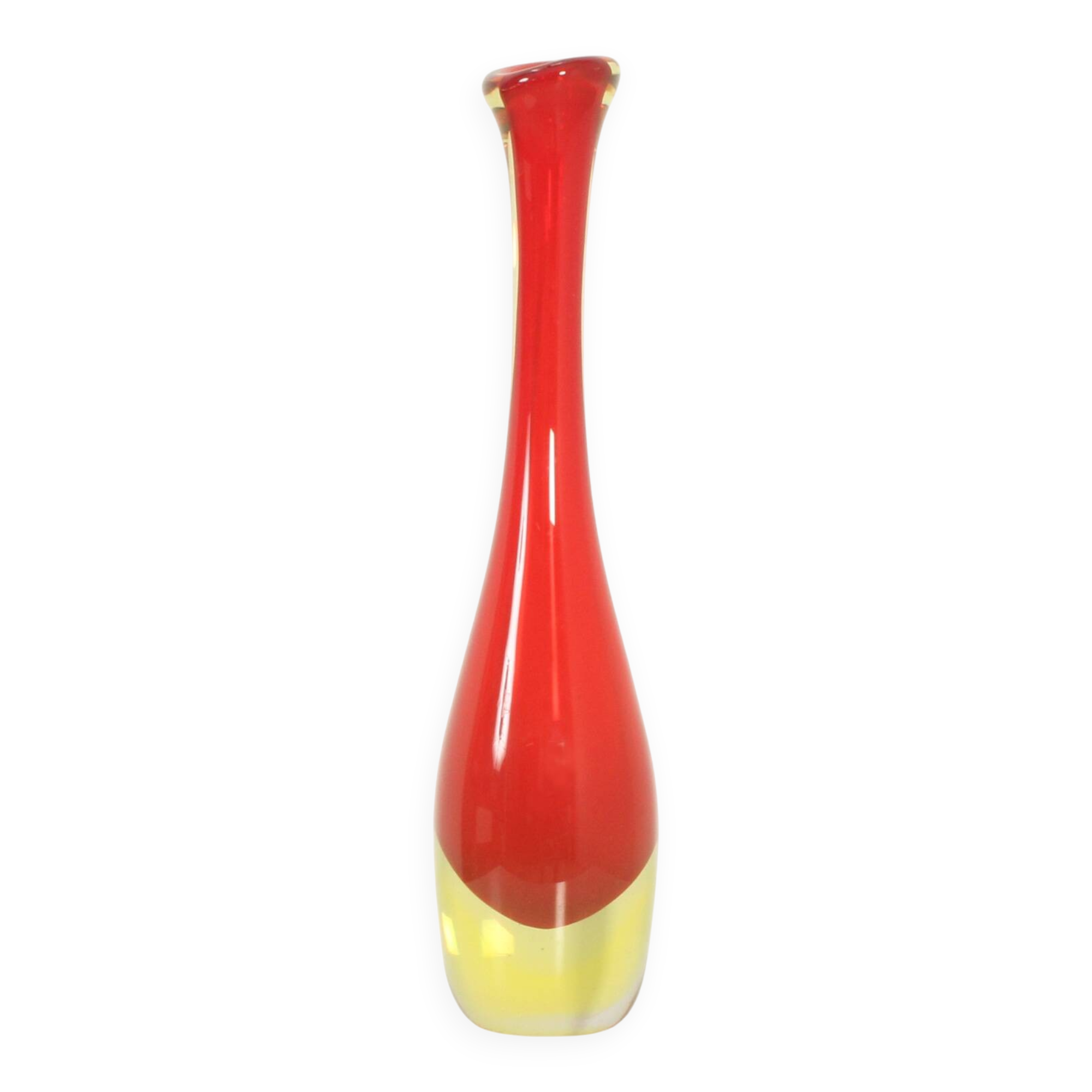 Narrow-necked Murano glass vase, Italy 1960s