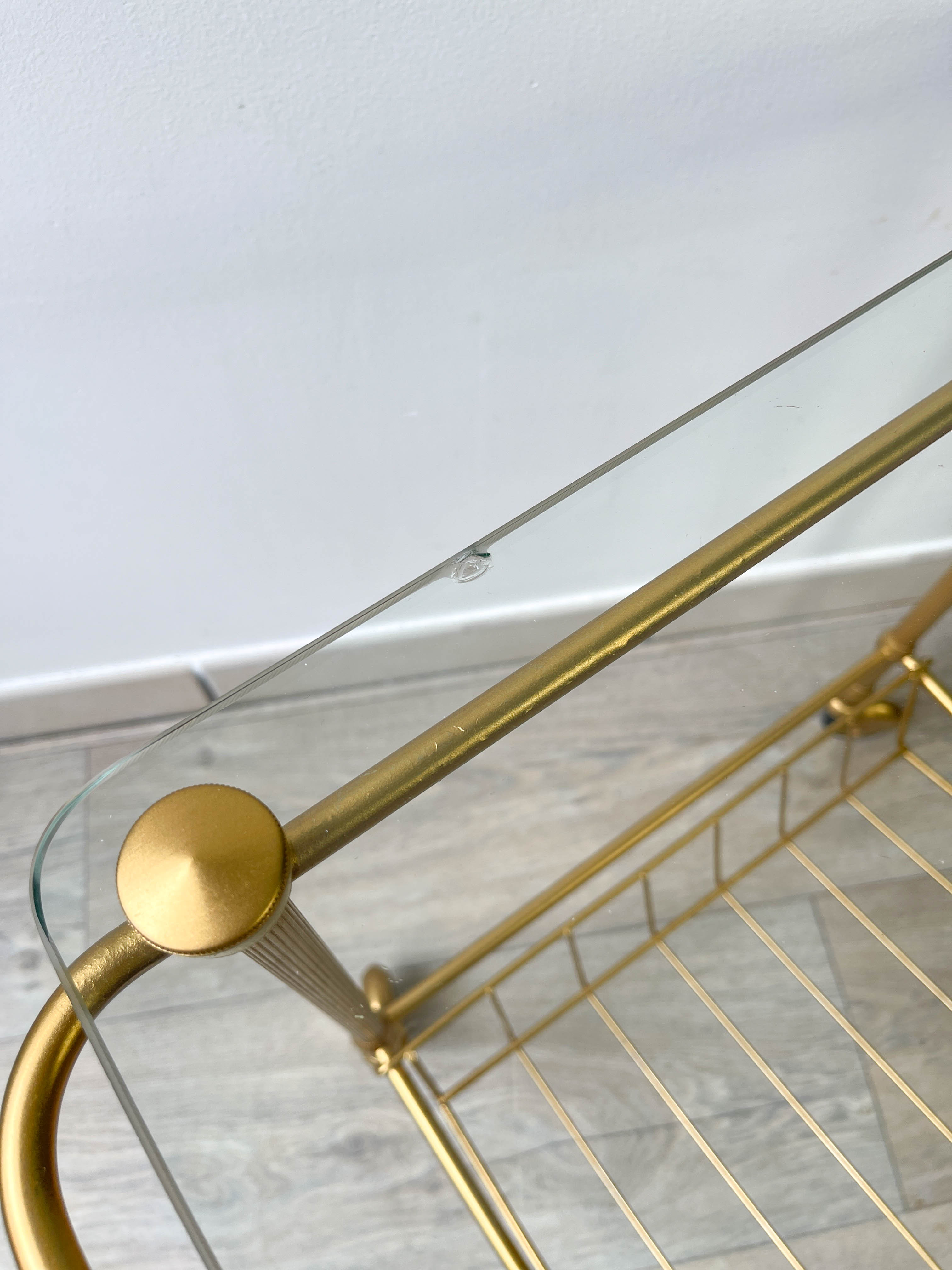 Serving Range vintage vinyl brass and glass