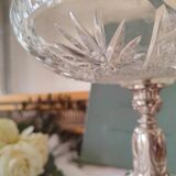 Crystal cup cut on metal stand